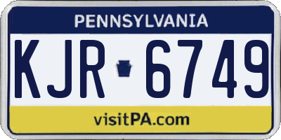 PA license plate KJR6749