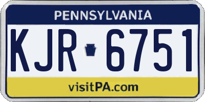 PA license plate KJR6751