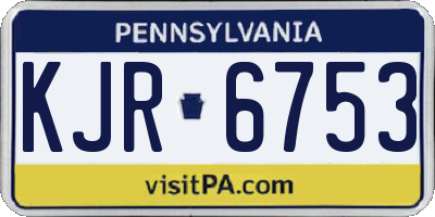 PA license plate KJR6753
