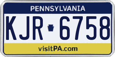 PA license plate KJR6758