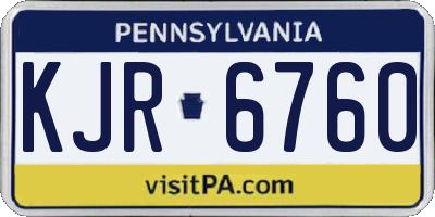 PA license plate KJR6760