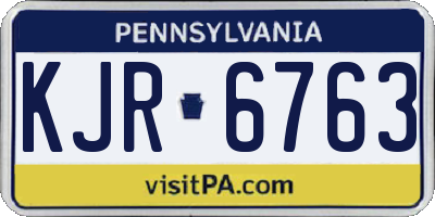 PA license plate KJR6763