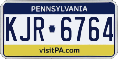 PA license plate KJR6764