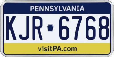 PA license plate KJR6768
