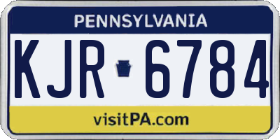 PA license plate KJR6784