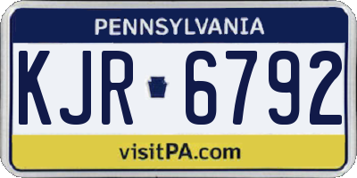PA license plate KJR6792
