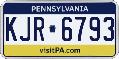 PA license plate KJR6793