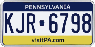 PA license plate KJR6798