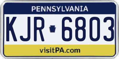 PA license plate KJR6803