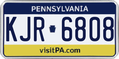 PA license plate KJR6808