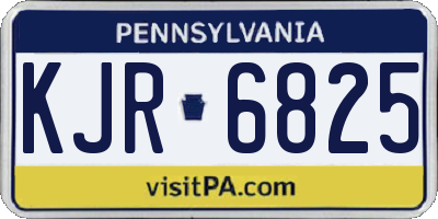 PA license plate KJR6825