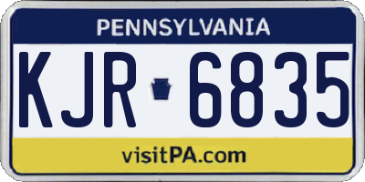PA license plate KJR6835