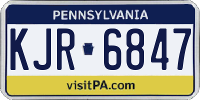 PA license plate KJR6847