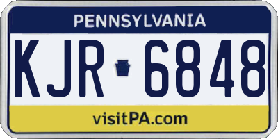 PA license plate KJR6848