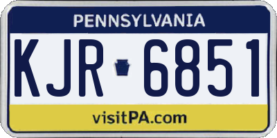 PA license plate KJR6851