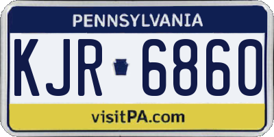 PA license plate KJR6860