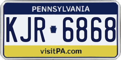 PA license plate KJR6868