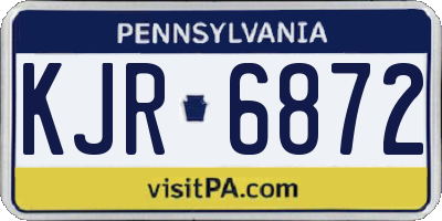 PA license plate KJR6872