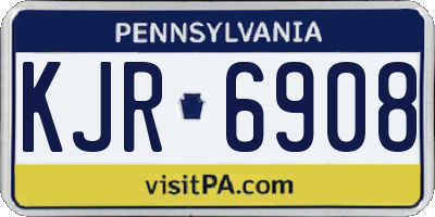 PA license plate KJR6908