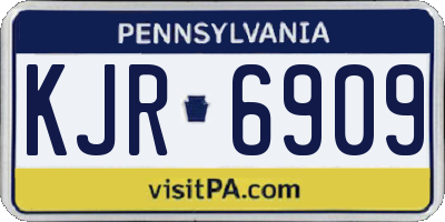 PA license plate KJR6909