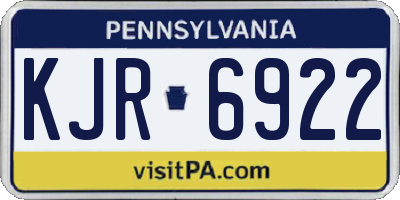 PA license plate KJR6922