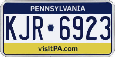 PA license plate KJR6923