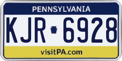 PA license plate KJR6928