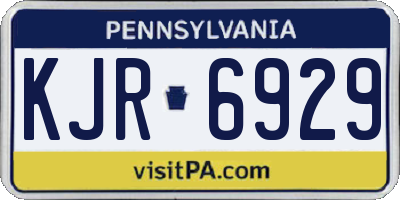 PA license plate KJR6929