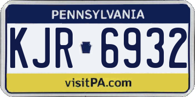PA license plate KJR6932