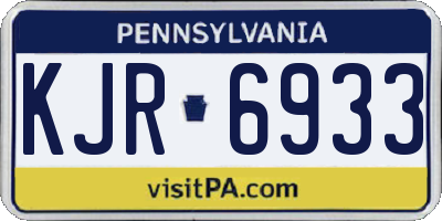 PA license plate KJR6933