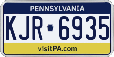 PA license plate KJR6935