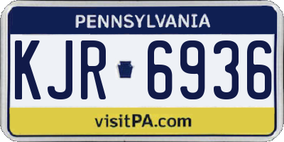 PA license plate KJR6936