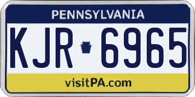 PA license plate KJR6965
