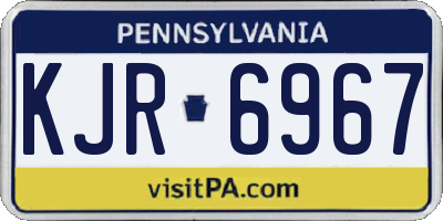 PA license plate KJR6967