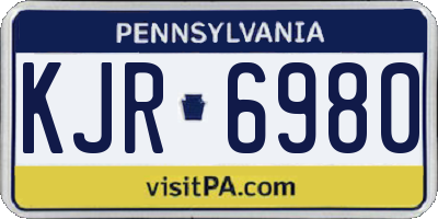 PA license plate KJR6980