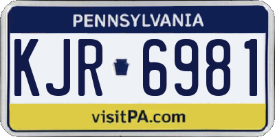 PA license plate KJR6981
