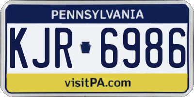 PA license plate KJR6986