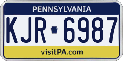 PA license plate KJR6987
