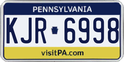 PA license plate KJR6998