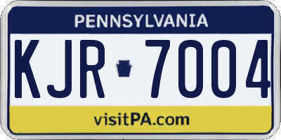 PA license plate KJR7004