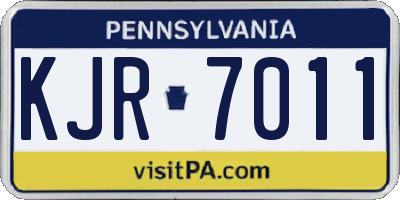 PA license plate KJR7011