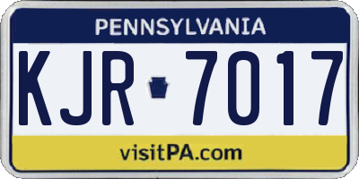 PA license plate KJR7017