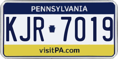 PA license plate KJR7019