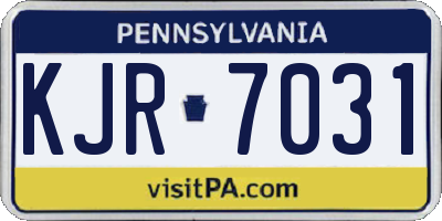 PA license plate KJR7031