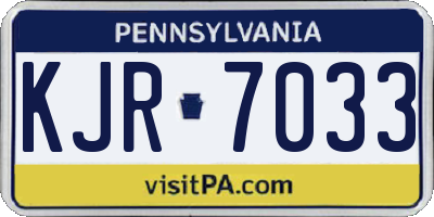 PA license plate KJR7033