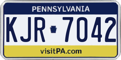 PA license plate KJR7042