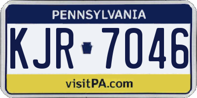 PA license plate KJR7046