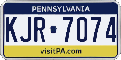 PA license plate KJR7074