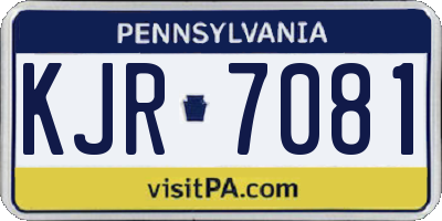 PA license plate KJR7081