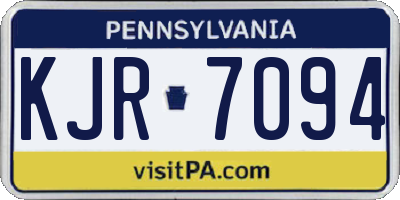 PA license plate KJR7094